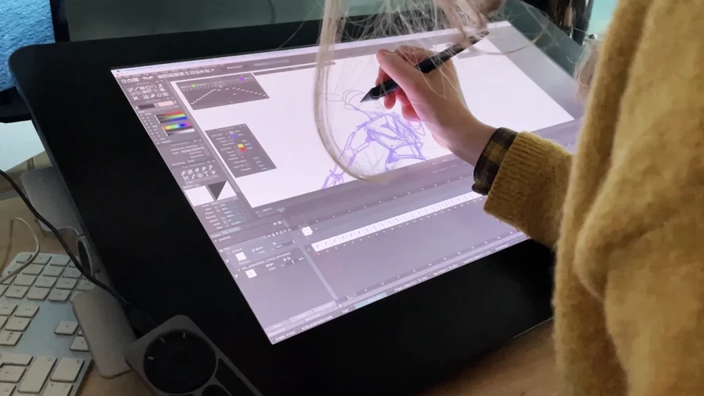 Cintiq 27 digital tablet cel animation traditional animation at FEVR Animation Company New York