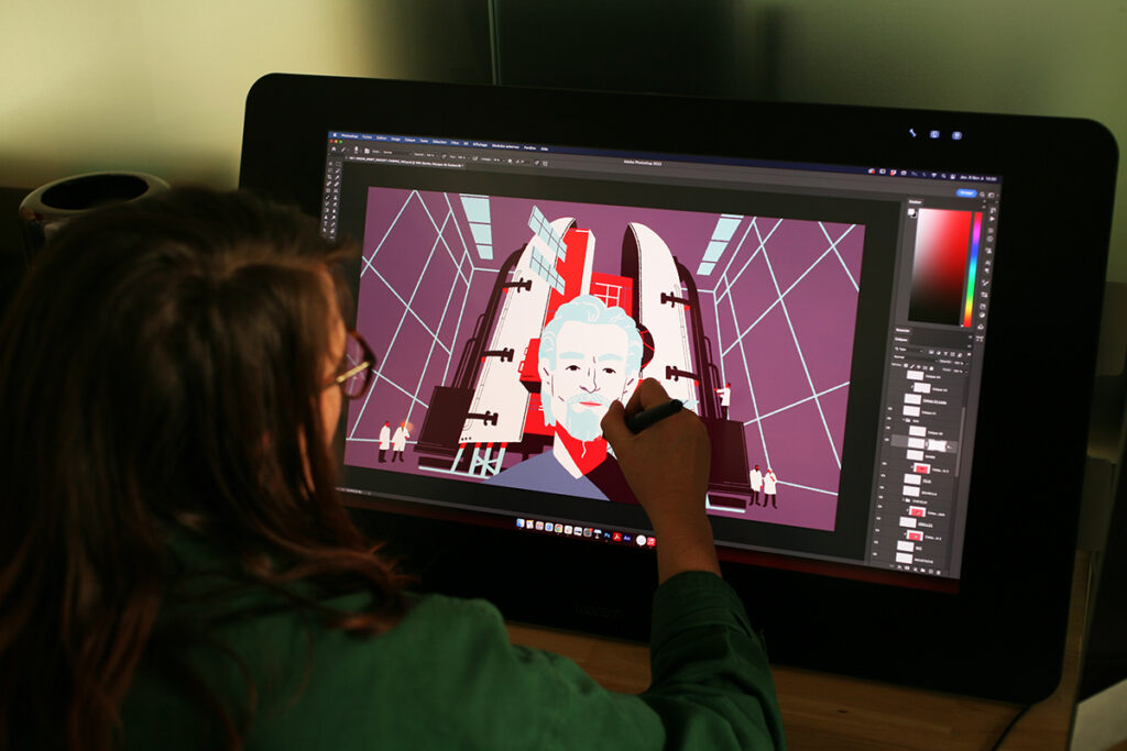 Frame by frame animation cel animation digital tablet Cintiq 27 at FEVR Animation Studio New York