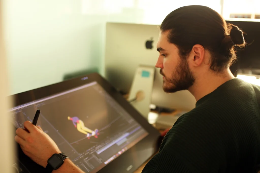 Cintiq 27 digital tablet animation cel animation traditional 2D animation at FEVR Animation Studio New York